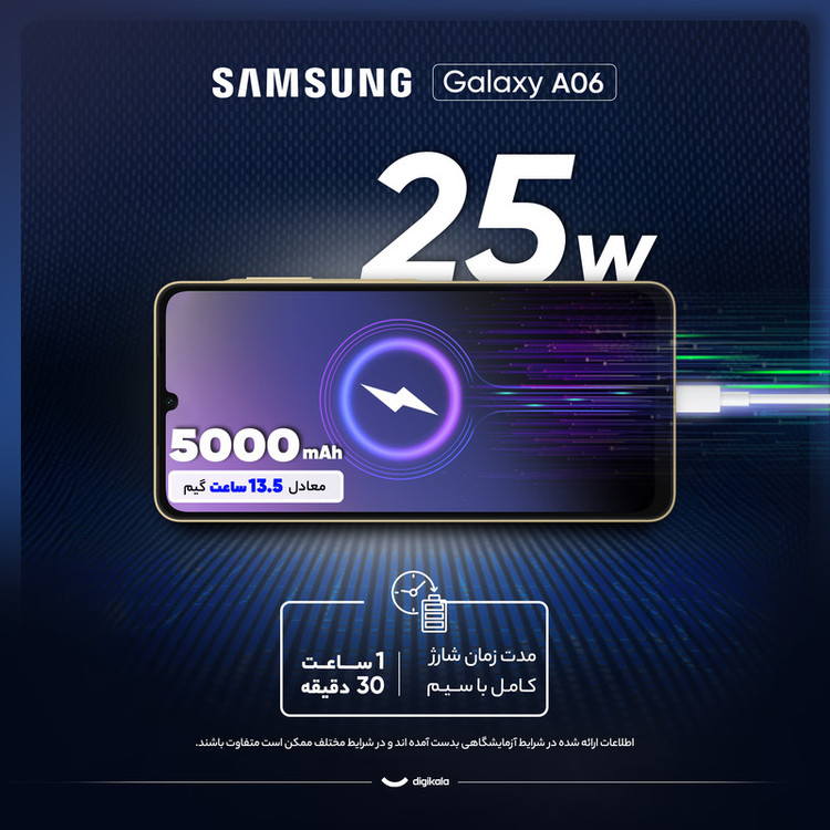 گوشی موبایل سامسونگ مدل Galaxy A06 دو سیم کارت ظرفیت 64 گیگابایت و رم 4 گیگابایت