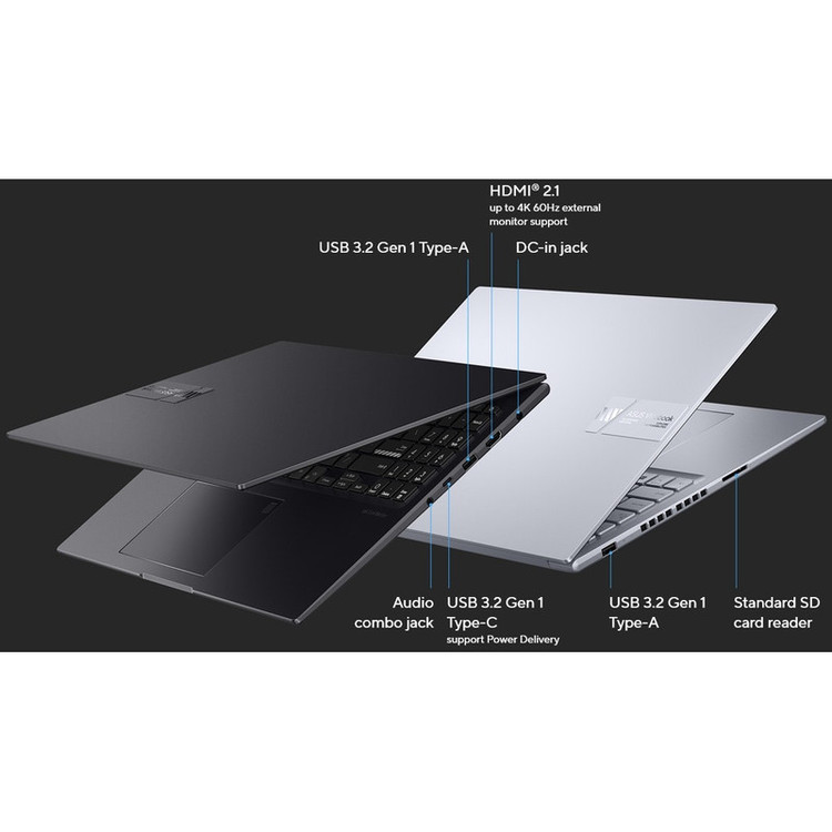 لپ تاپ 16 اینچی ایسوس مدل Vivobook 16X K3605VC-RP379-i5 13420H-16GB DDR4 3200MHz-512GB SSD-RTX3050 4GB-IPS 144Hz-Backlit