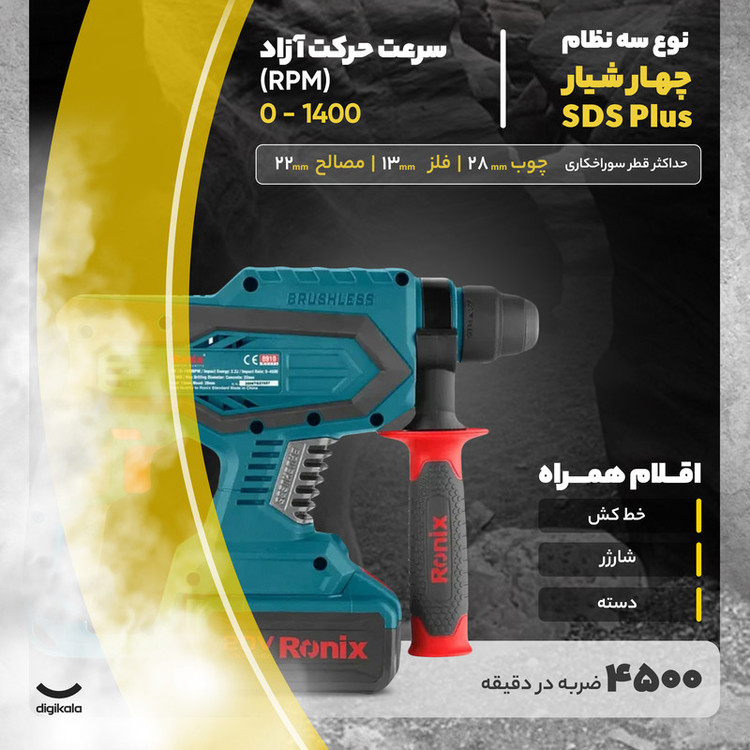دریل بتن کن رونیکس مدل 8910