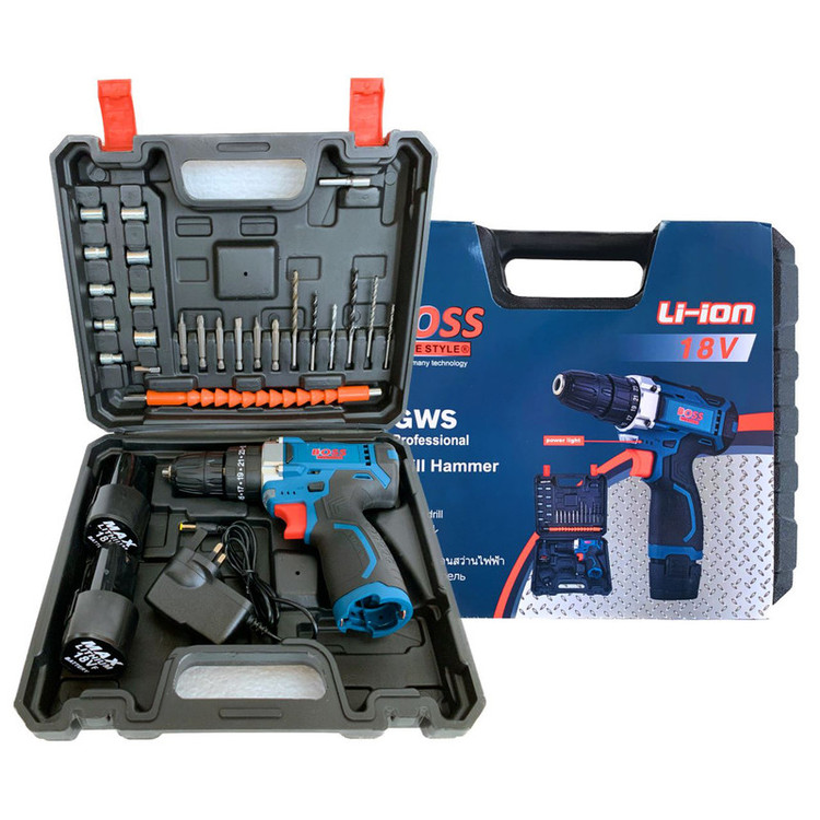 مجموعه 20 عددی دریل پیچ بند شارژی باس مدل LIFE-STYLE-18V