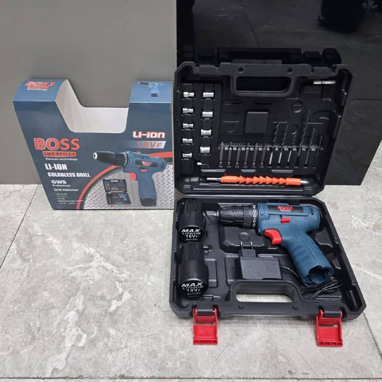مجموعه 26 عددی دریل پیچ گوشتی سه نظام خودکار 18ولت باس مدل BS-18V-2BK