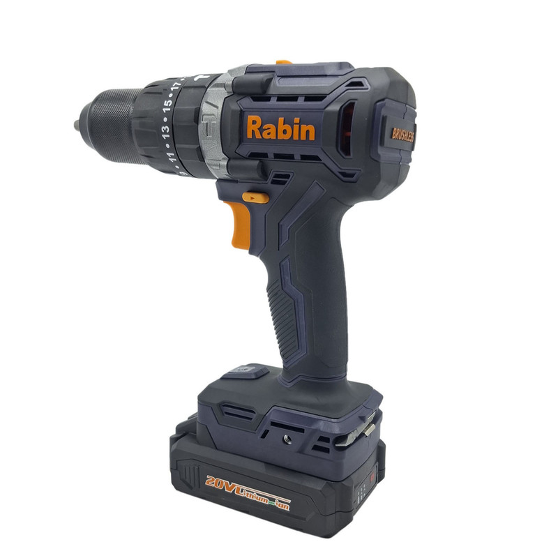 مجموعه 5 عددی دریل چکشی شارژی براشلس 13 میلی متری 20 ولت رابین مدل R8820E