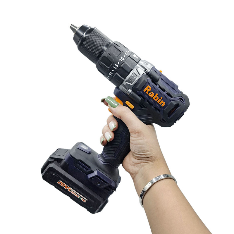 مجموعه 5 عددی دریل چکشی شارژی براشلس 13 میلی متری 20 ولت رابین مدل R8820E