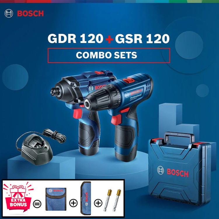دریل و بکس شارژی بوش مدل حرفه ای GDR 120 Li + GSR 120 Li Extra