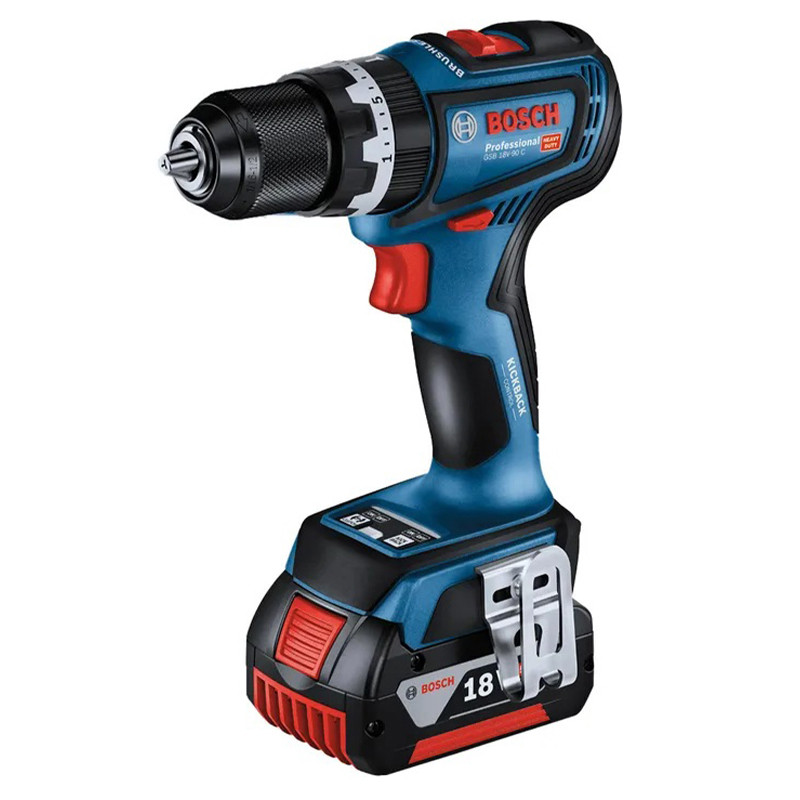 دریل پیچ گوشتی چکشی شارژی بوش مدل هوشمند GSB 18V-90C 5Ah