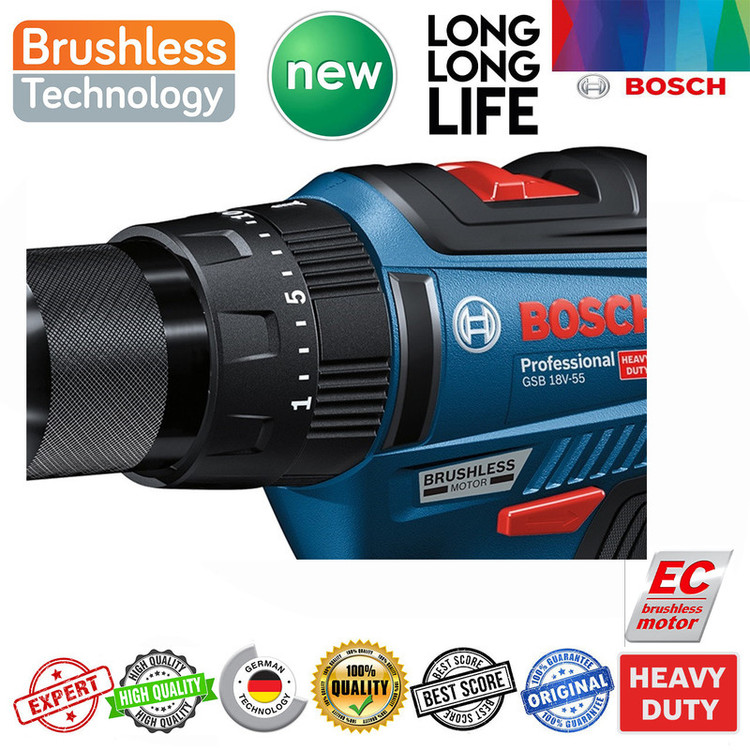 دریل پیچ گوشتی شارژی چکشی بوش مدل بدون ذغال هوشمند کد 18V-50