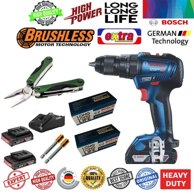 دریل پیچ گوشتی شارژی چکشی بوش مدل بدون ذغال هوشمند کد 18V-50