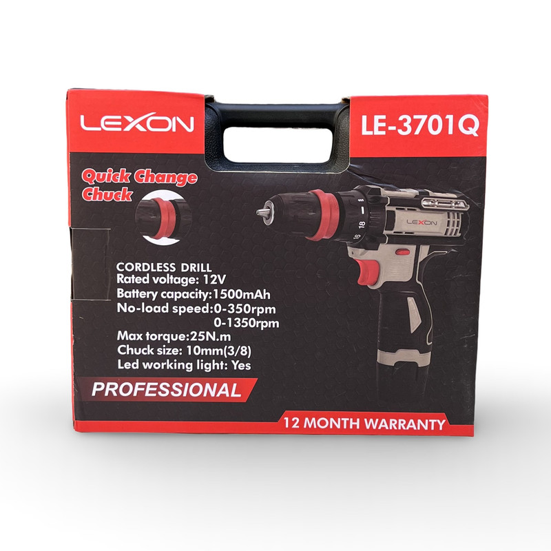 دریل پیچ گوشتی شارژی 10 میلی متری 12 ولت لکسون مدل LE-3701Q