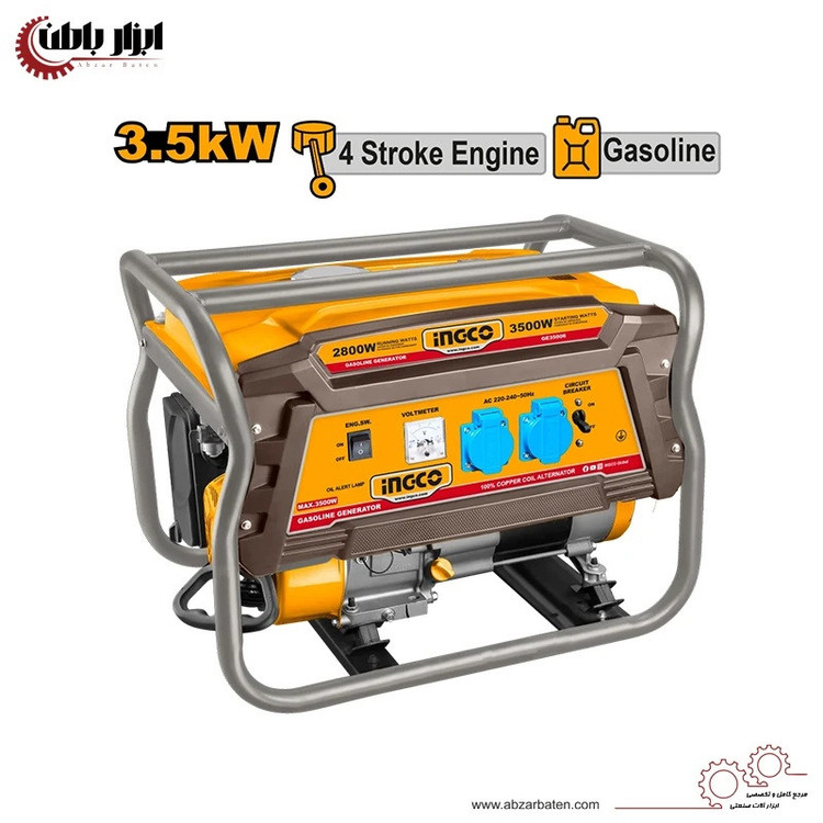 موتور برق بنزینی 5 اسب بخار اینکو مدل GE-35006-3500W-3.5-KW