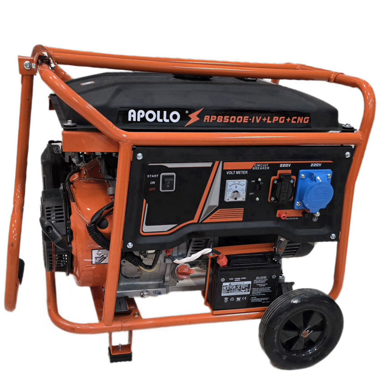 موتور برق گازسوز 20 اسب بخار آپولو مدل 8500 استارتی AP-8500E-IV+LPG+CNG