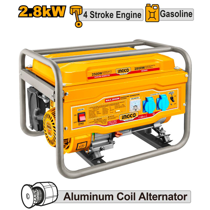 موتور برق بنزینی اینکو مدل GE30005-2800W ظرفیت 2.8 کیلووات