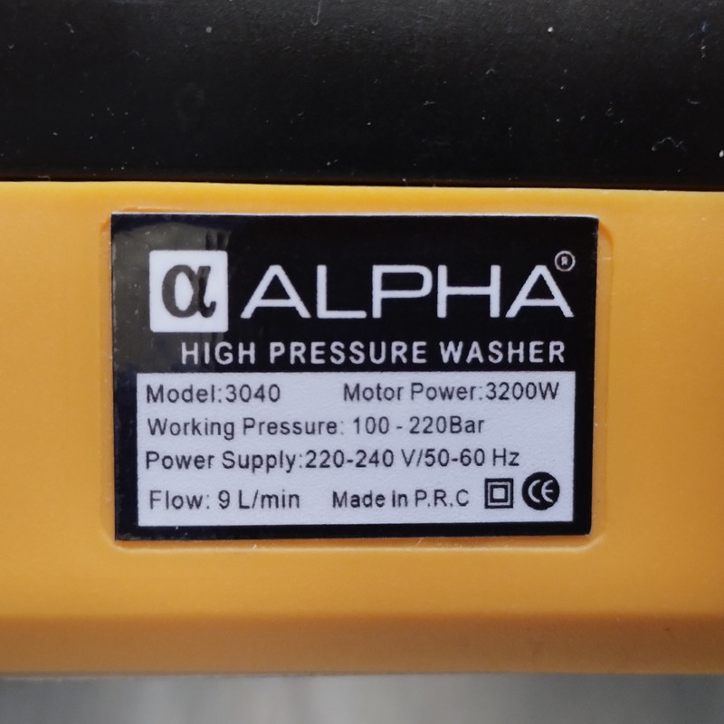 کارواش دینامی صنعتی 220 بار 3200 وات آلفا کد Alpha-3040