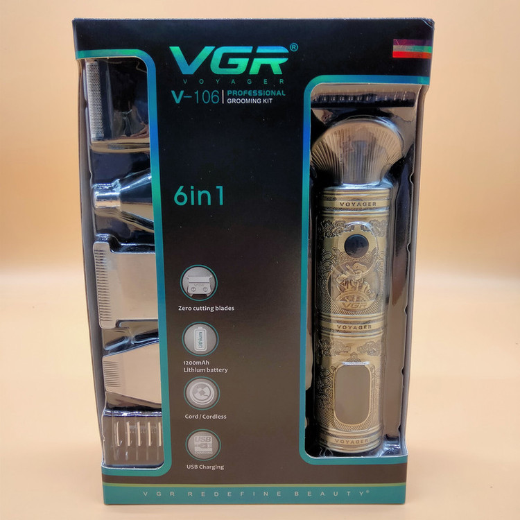 ماشین اصلاح موی سر و صورت وی جی ار مدل 6 کاره کد v-106