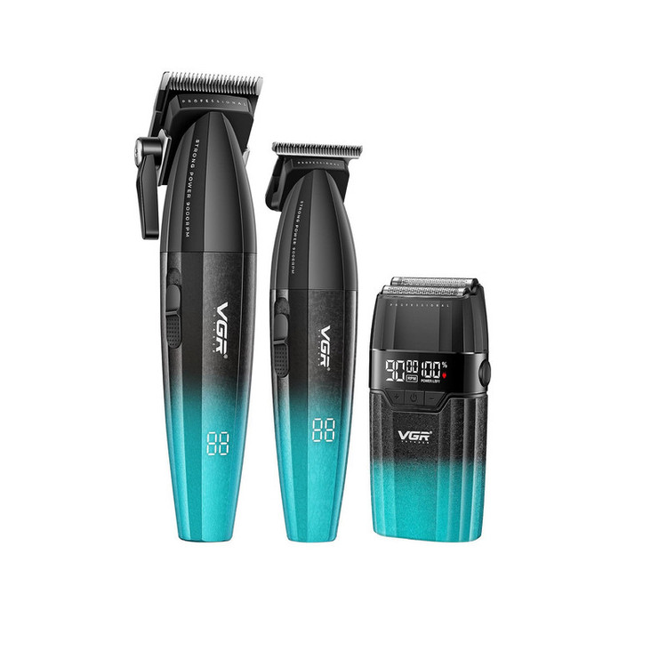 ماشین اصلاح موی سر و صورت شارژی وی جی ار مدل V-640s3 مجموعه 3 عددی