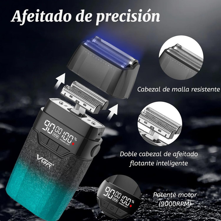 ماشین اصلاح موی سر و صورت شارژی وی جی ار مدل V-640s3 مجموعه 3 عددی