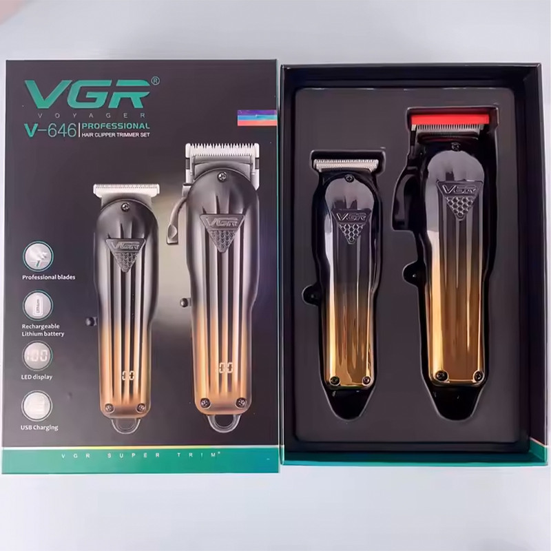 ماشین اصلاح موی سر و صورت وی جی ار مدل V-646 مجموعه دو عددی