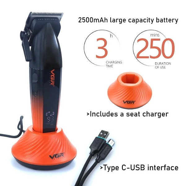 ماشین اصلاح موی سر و صورت شارژی وی جی ار مدل V-889C
