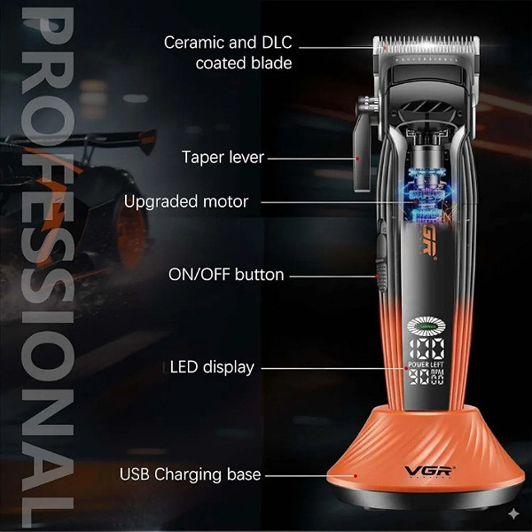 ماشین اصلاح موی سر و صورت شارژی وی جی ار مدل V-889C