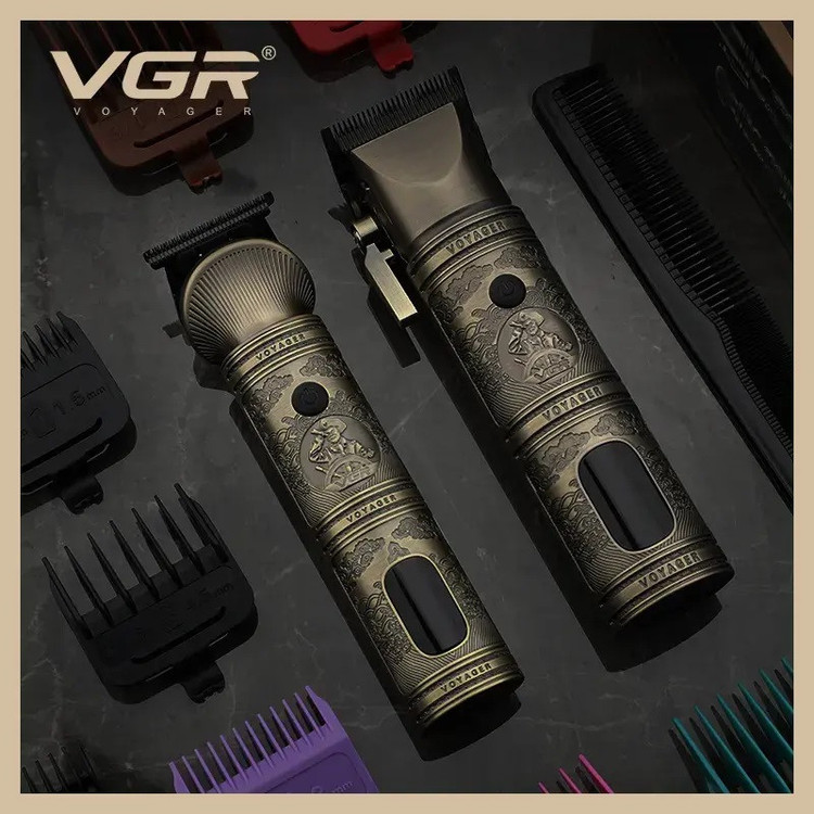 ماشین اصلاح موی سر و صورت وی جی ار مدل V-670 مجموعه 2 عددی