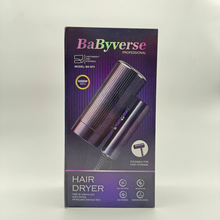 سشوار مسافرتی 6000 وات بیبیورس مدل BA-674