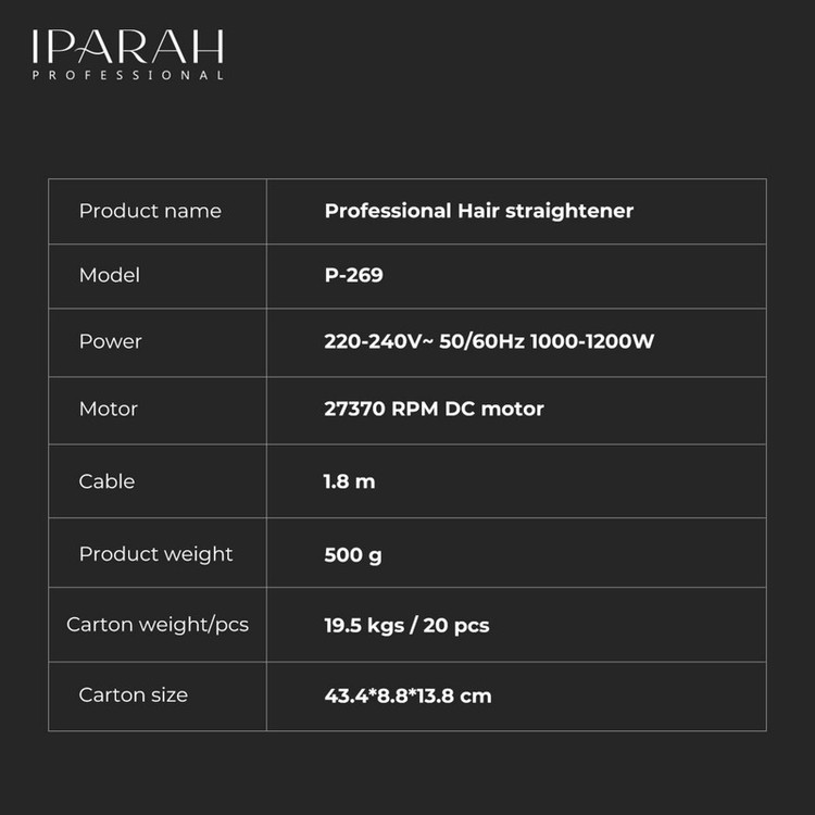 سشوار برسدار چرخشی 1200 وات ای پاراه مدل P-269 2in1