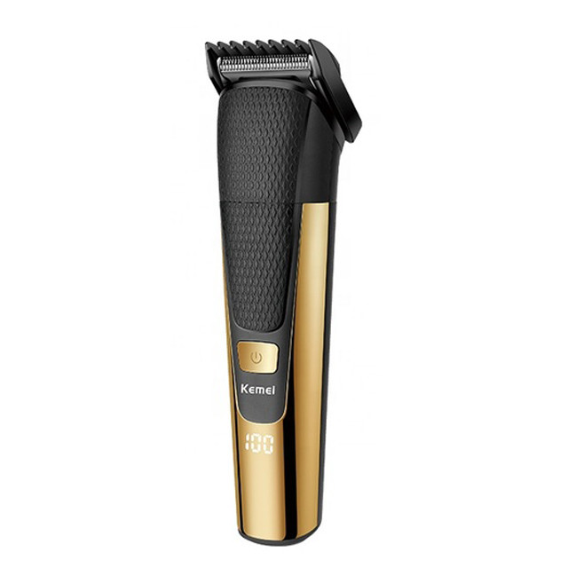 ماشین اصلاح موی سر و صورت کیمی مدل KM-6552، اصلاح به صورت خط زن، نمایش وضعیت باتری، منبع انرژی با باتری، تکنولوژی اصلاح به صورت برش مستقیم، اندازه اصلاح 0.5 تا 12 میلی‌متر، مدت زمان شارژ 120 دقیقه و مدت زمان استفاده پس از شارژ 90 دقیقه، به همراه برس