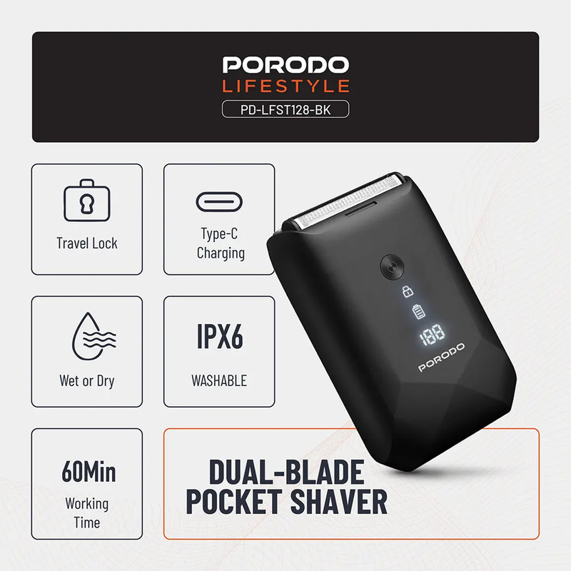 ماشین اصلاح موی صورت شارژی پرودو مدل PDLFST128BK