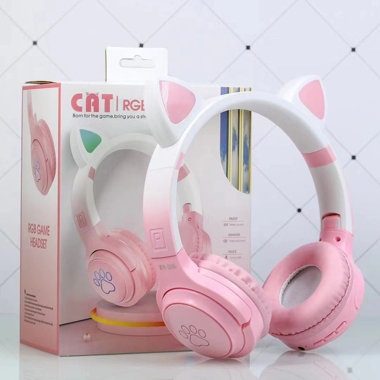 هدفون بی سیم طرح گربه ای مدل XY-226