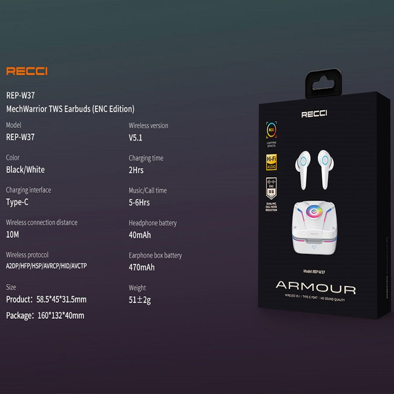 هدفون مخصوص بازی بلوتوثی رسی مدل REP-W37 Armour