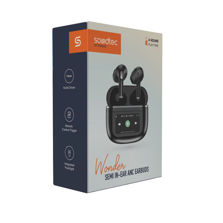 هدفون بلوتوثی پرودو مدل Porodo Soundtec Wonder TWS Earphone with Touch Screen