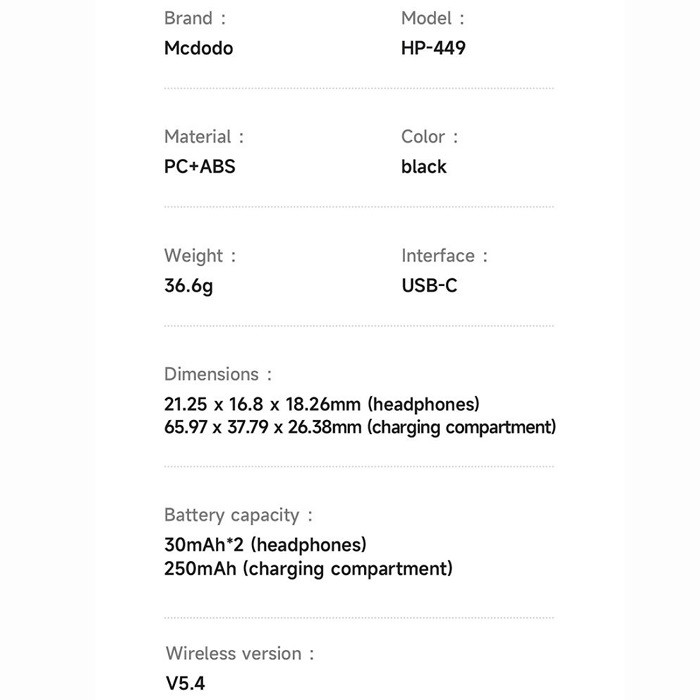 هدفون بی سیم مک دودو مدل HP 4490