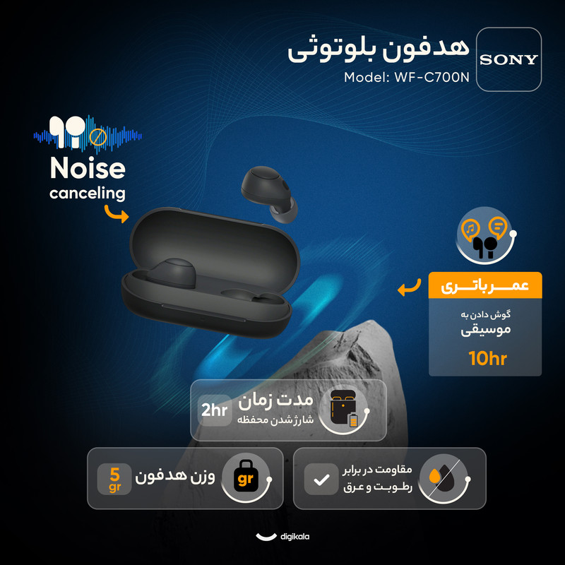 هدفون بلوتوثی سونی مدل WF-C700N