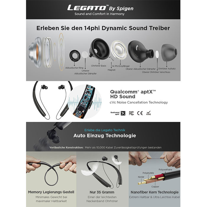 هدفون اسپیگن مدل Legato Arc R72E