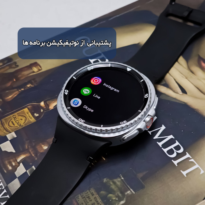 ساعت هوشمند 46 میلی متر وونک مدل Galaxy Watch 8 با بند سیلیکونی