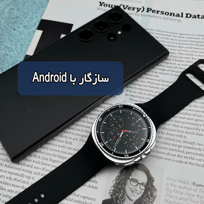ساعت هوشمند 46 میلی متر وونک مدل Galaxy Watch 8 با بند سیلیکونی
