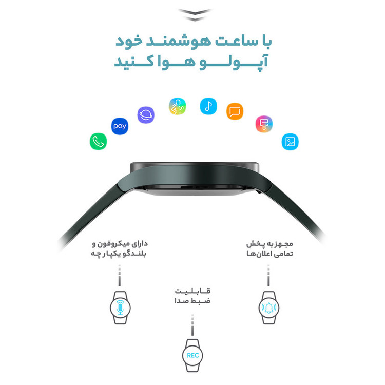 ساعت هوشمند 44 میلیمتری سامسونگ مدل Galaxy Watch4 با بند سیلیکونی