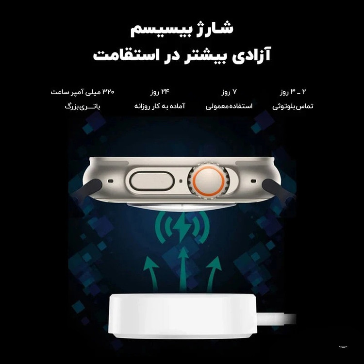 ساعت هوشمند 49 میلی متری کیویوار مدل V-200 با بند سیلیکونی