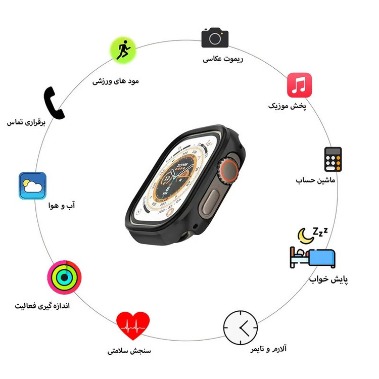 ساعت هوشمند 49 میلی متری کیویوار مدل V-200 با بند سیلیکونی