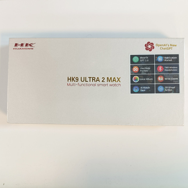 ساعت هوشمند مدل HK9 ULTRA 2 MAX دارای قابلیت های صفحه نمایش رنگی، صفحه نمایش لمسی، کنترل موسیقی (Music Player)، کنترل سطح اکسیژن خون، قابلیت مکالمه از طریق بلوتوث، پشتیبانی از زبان فارسی در منو و سیستمعامل بند سیلیکون