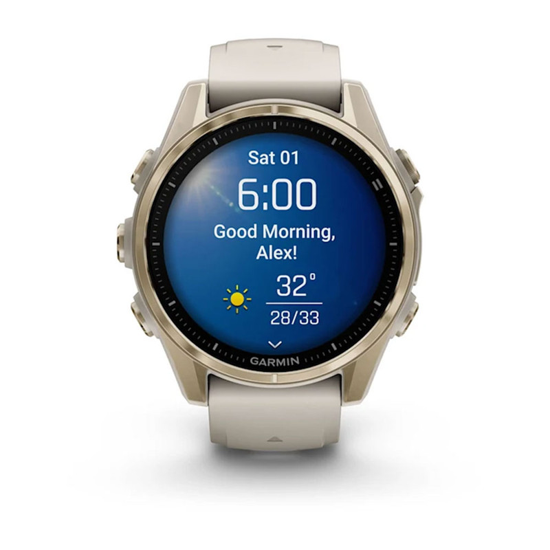 ساعت هوشمند 43 میلیمتری گارمین مدل Fenix 8 Amoled با بند سیلیکونی