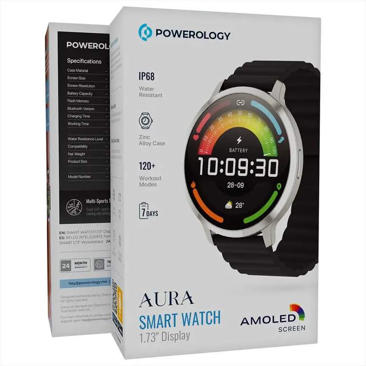 ساعت هوشمند 1.73 اینچی پاورولوجی مدل Aura PSWASW1801 با بند سیلیکونی