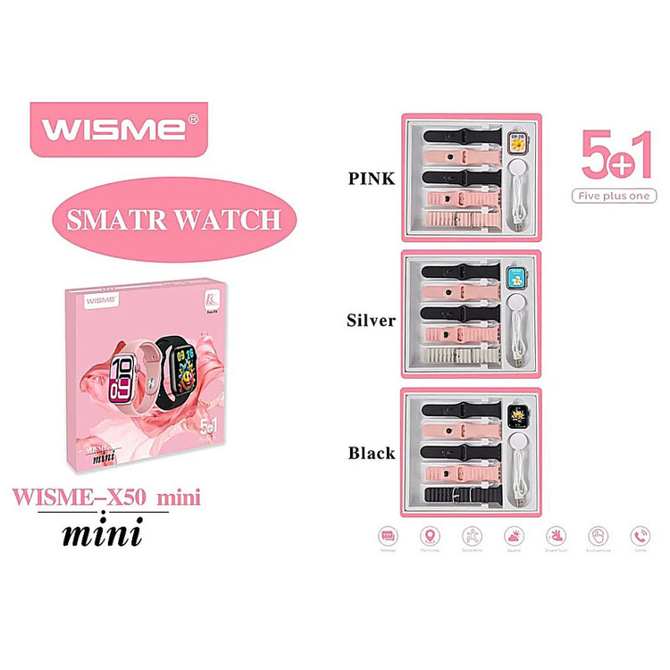 ساعت هوشمند 38 میلیمتری ویسمی مدل X50 MINI با بند سیلیکونی