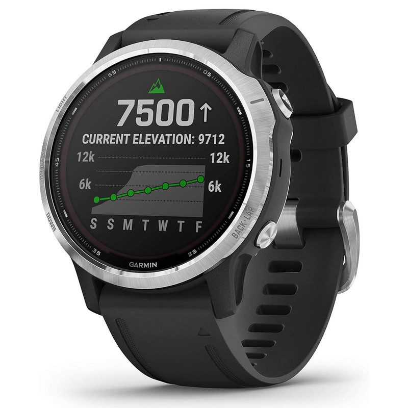 ساعت هوشمند 42 میلی متری گارمین مدل FENIX 6S Solar با بند سیلیکونی