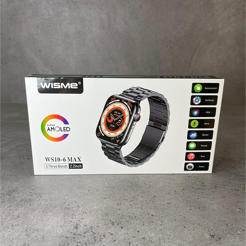 ساعت هوشمند 2.0 اینچی ویسمی مدل WS10-6MAX با بند فلزی