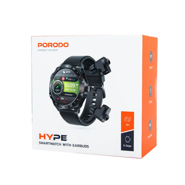 ساعت هوشمند پرودو مدل APY BEST HYPE SMART 1008 دارای قابلیت های صفحه نمایش رنگی، صفحه نمایش لمسی، کنترل موسیقی (Music Player)، قابلیت مکالمه از طریق بلوتوث بند چرم مصنوعی