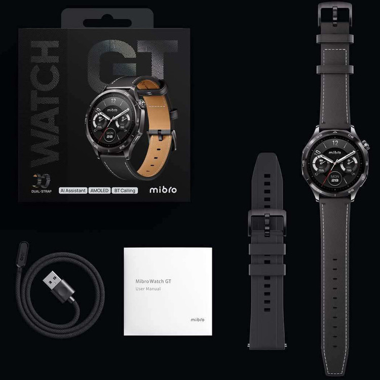 ساعت هوشمند 47 میلیمتری میبرو مدل Watch GT XPAW026 با بند چرمی