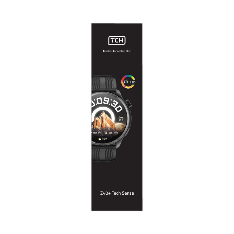 ساعت هوشمند تی سی اچ مدل TCH Z40+ Tech Sense دارای قابلیت های کنترل موسیقی (Music Player)، قابلیت مکالمه از طریق بلوتوث، پشتیبانی از زبان فارسی در منو و سیستمعامل، قابلیت تغییر طرح ساعت یا تم بند سیلیکون