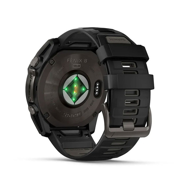 ساعت هوشمند 51 میلیمتری گارمین مدل Fenix 8 Solar Sapphire با بند سیلیکونی
