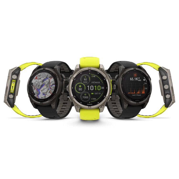 ساعت هوشمند 51 میلیمتری گارمین مدل Fenix 8 Solar Sapphire با بند سیلیکونی