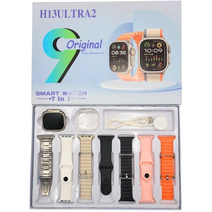 ساعت هوشمند ۴۹ میلیمتری مدل H13 ultra2 با ۷ بند سیلیکونی